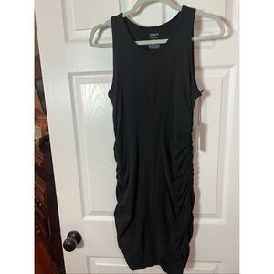 Peach Yumi Dress – Black Ruched Tank Dress – Women’s Medium